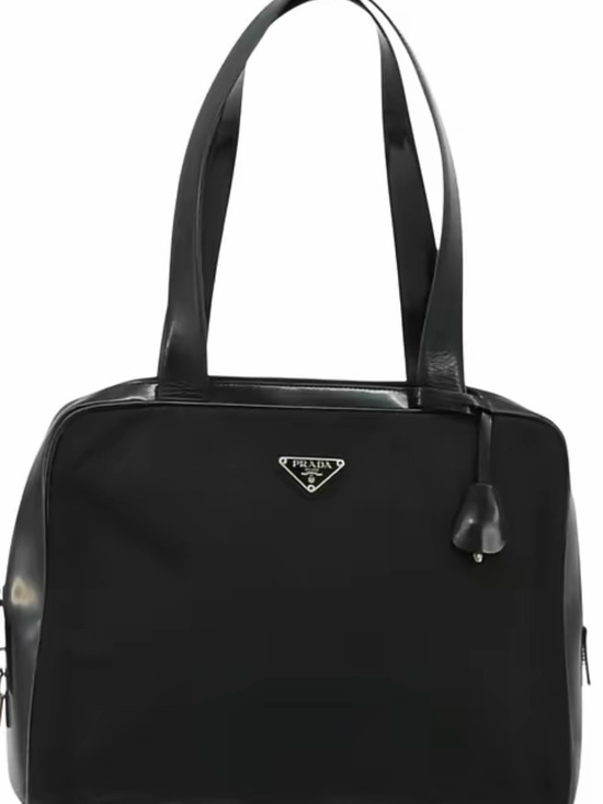 Prada Handbags - Prada Black Leather and Nylon Shoulder Bag